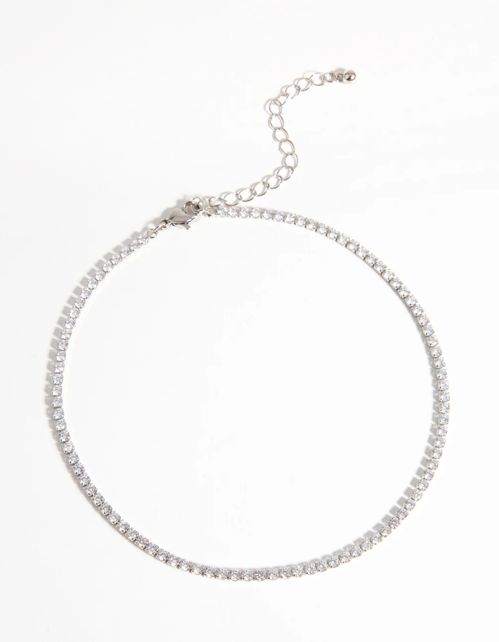 Silver Cubic Zirconia Cup Chain Choker - Image 3