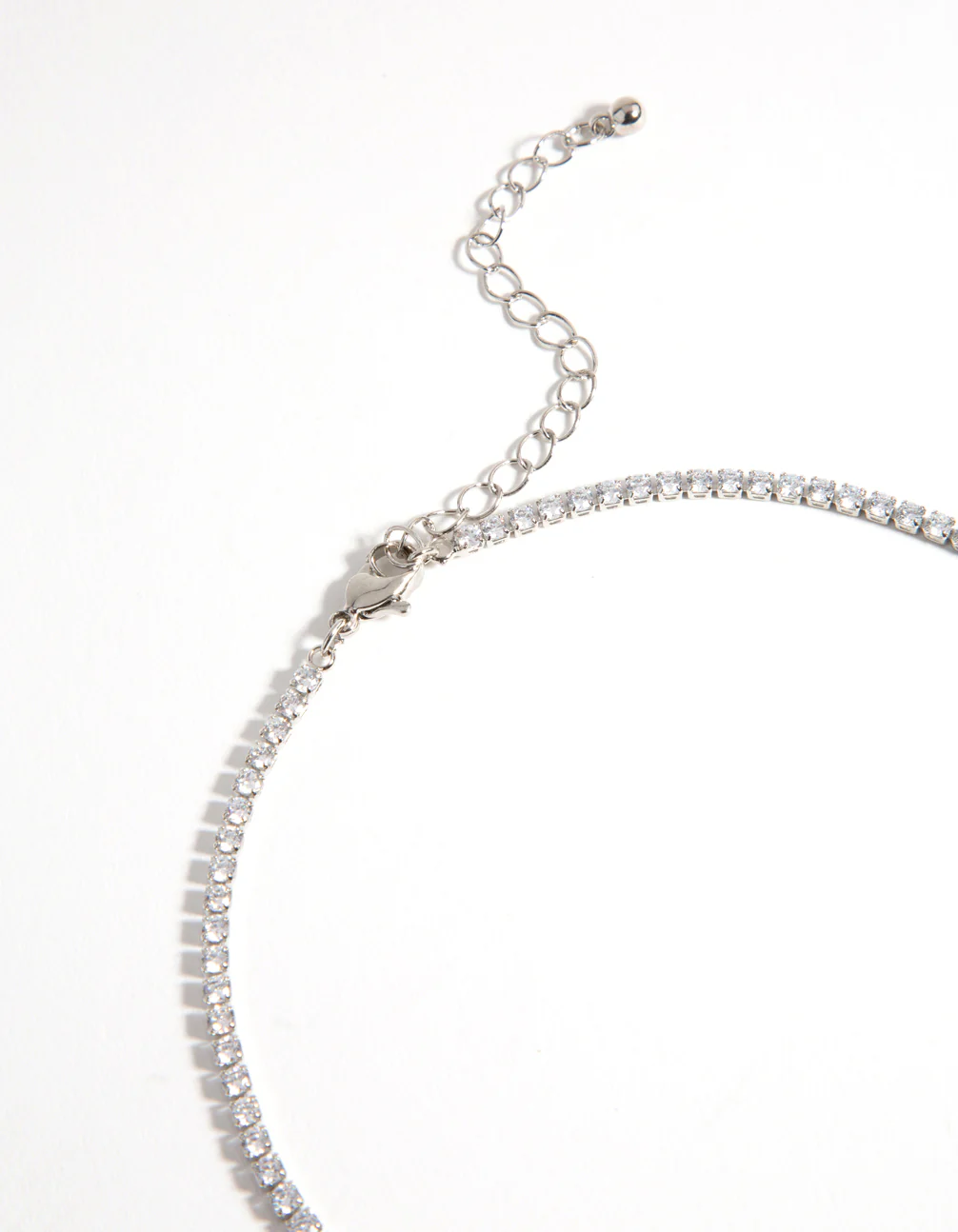 Silver Cubic Zirconia Cup Chain Choker - Image 4