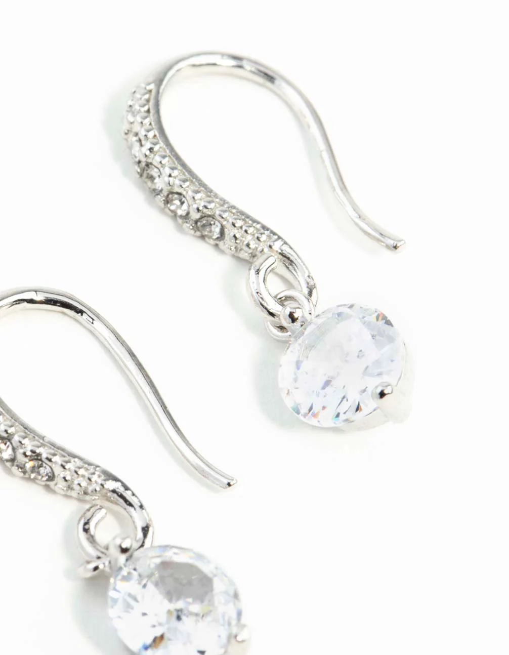 Silver Cubic Zirconia Drop Earrings - Image 9