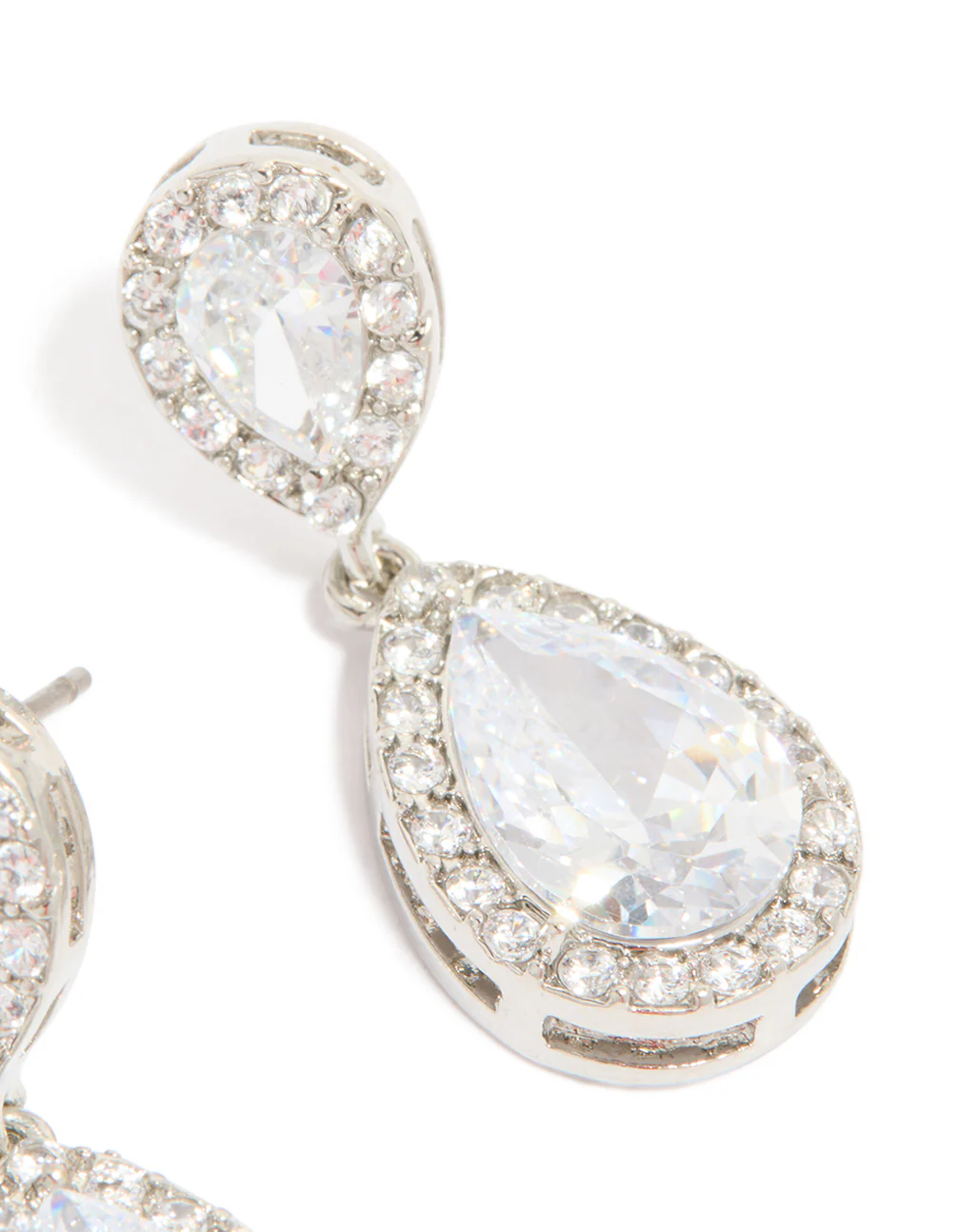 Silver Cubic Zirconia Angelina Drop Earrings - Image 5
