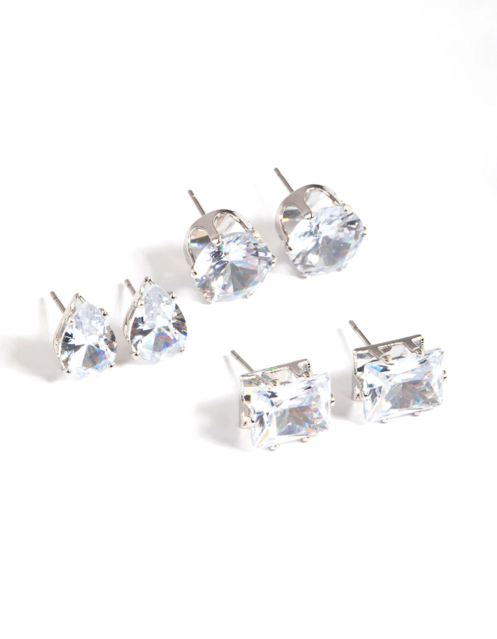 Silver Statement Stud Earrings Pack - Image 2