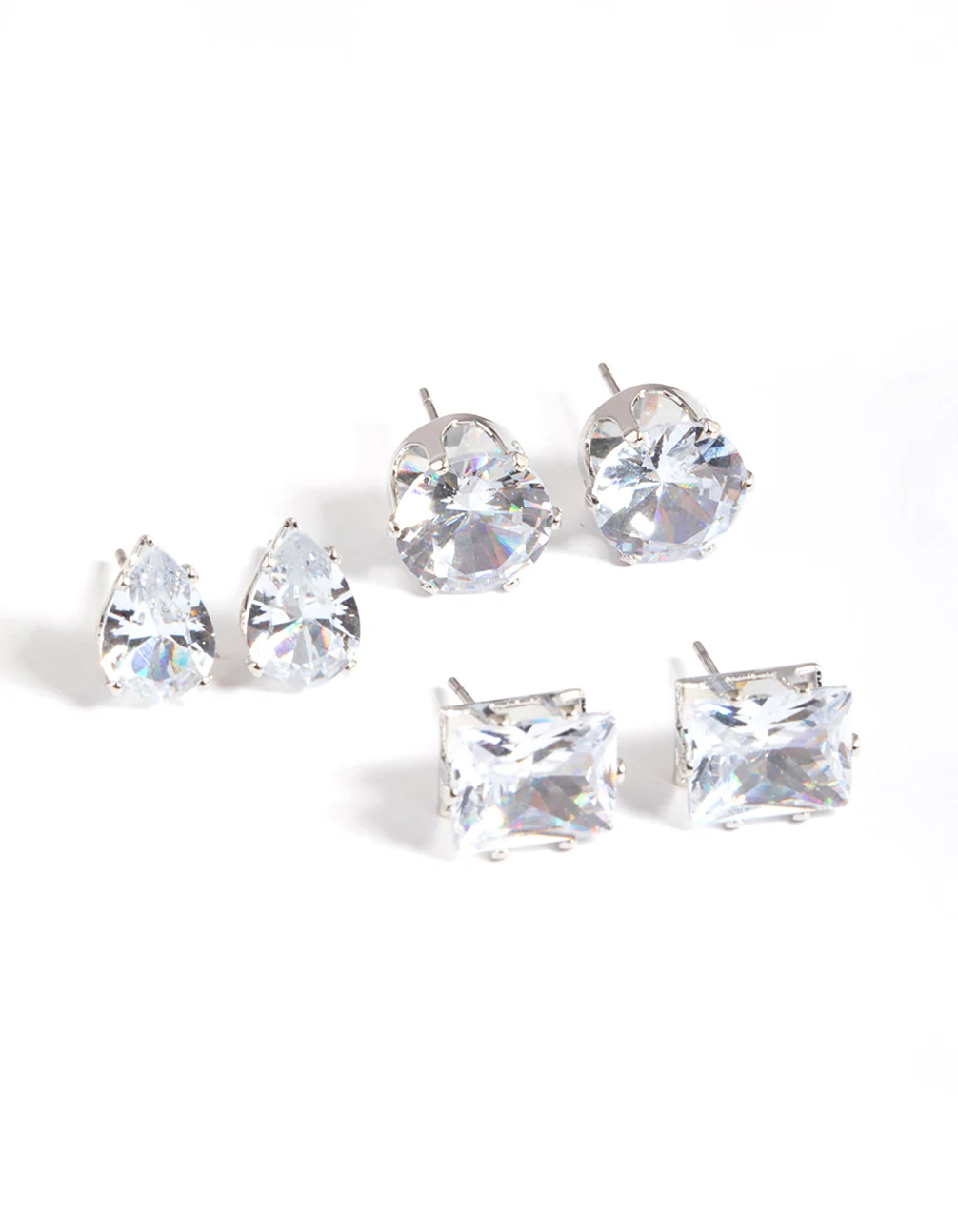 Silver Statement Stud Earrings Pack - Image 3