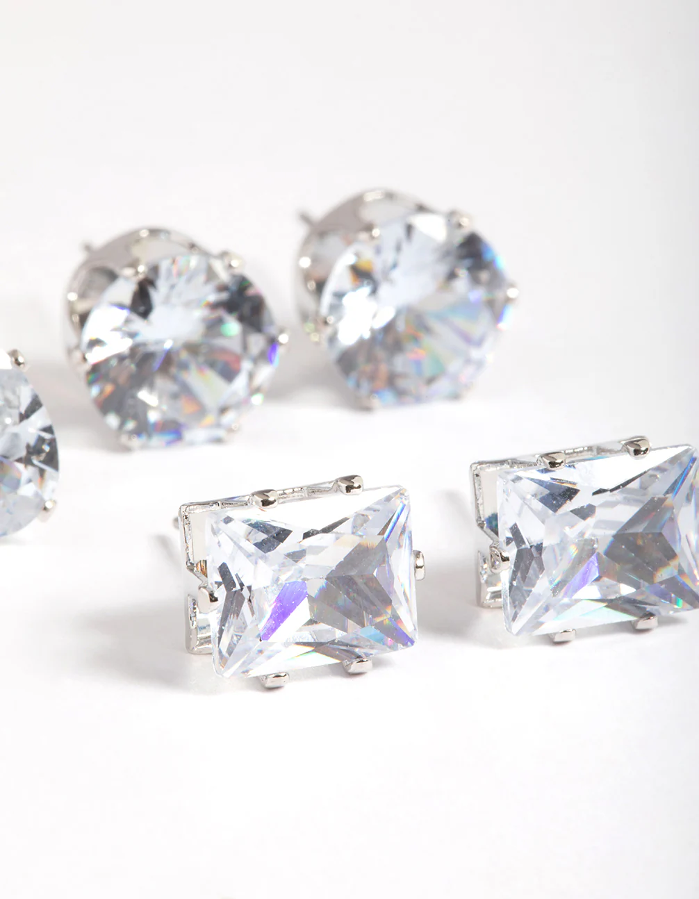 Silver Statement Stud Earrings Pack - Image 4