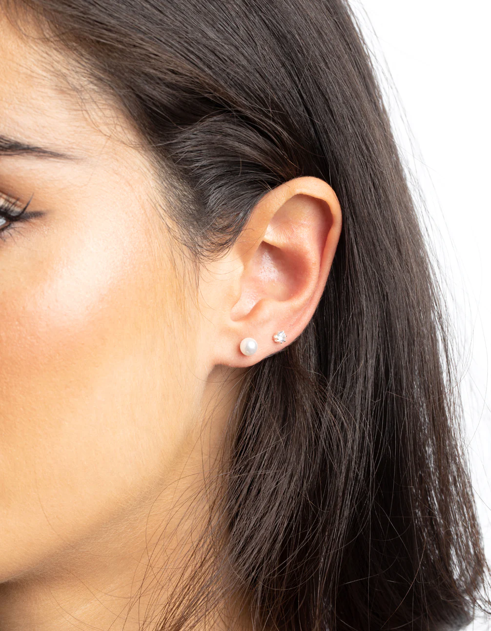 Silver Cubic Zirconia & Pearl Stud Earring 6-Pack - Image 5