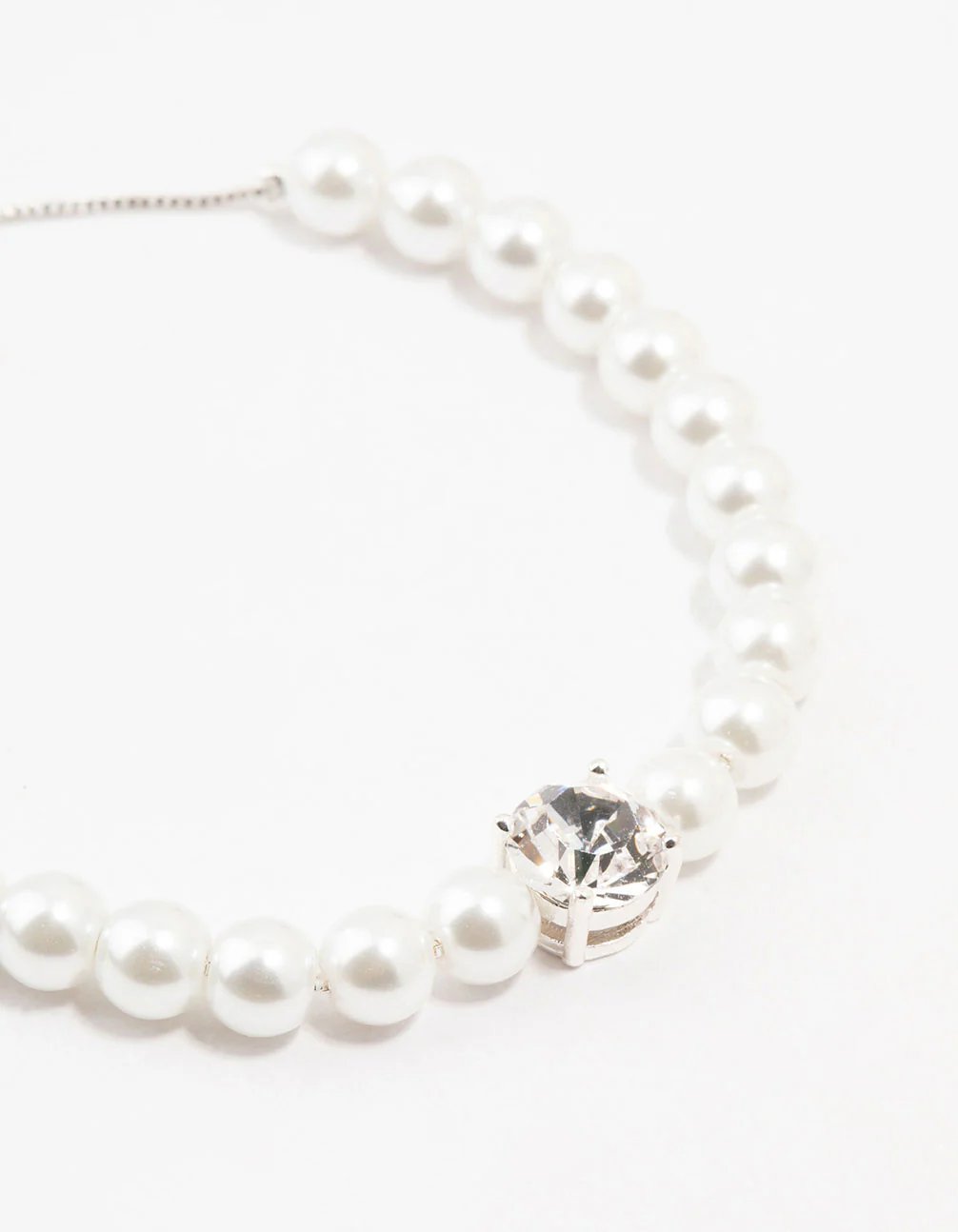 Czech Bohemia Crystal & Pearl Silver Toggle Bracelet - Image 2