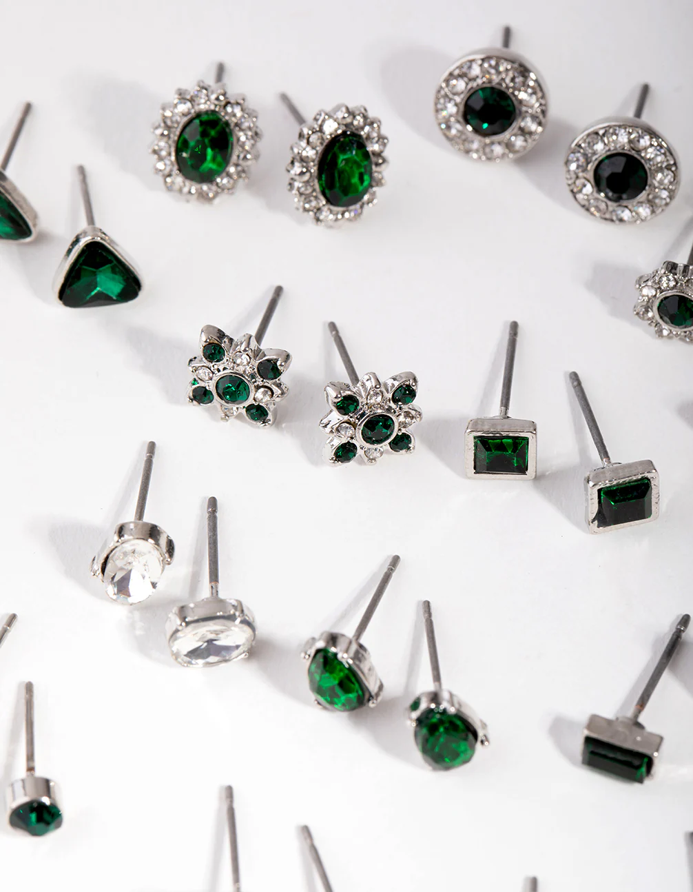 Silver Geometric Shape Earrings 16-Pack - Image 3