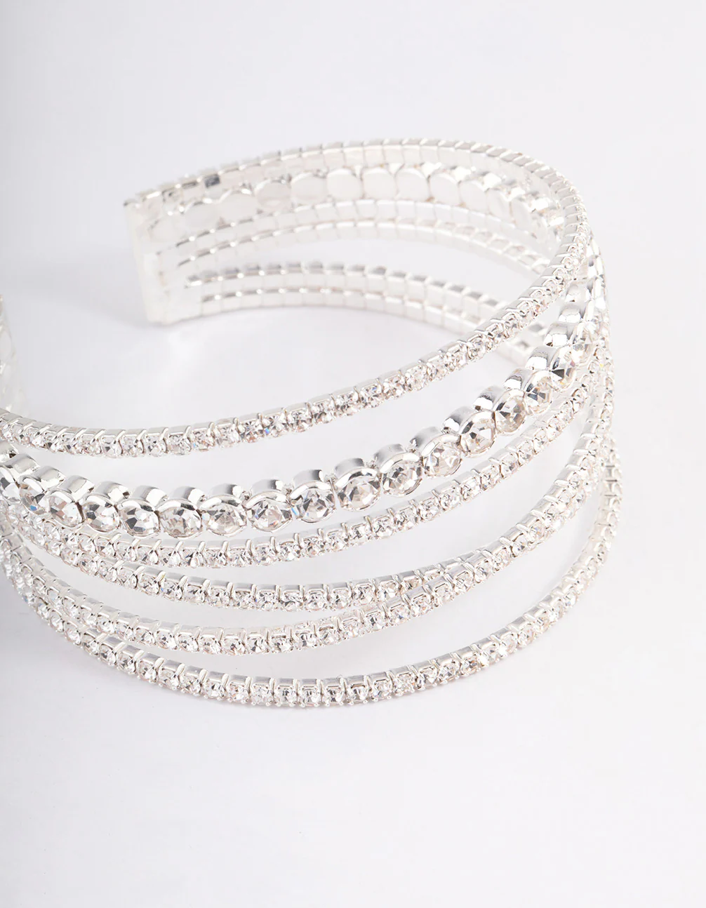 Silver Criss Cross Cupchain Wrist Cuff - Image 2