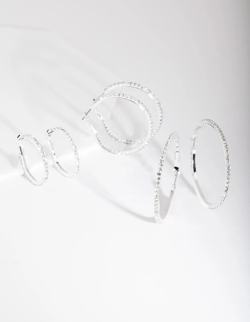 Silver Diamante Multi Hoop Earring Pack - Image 4