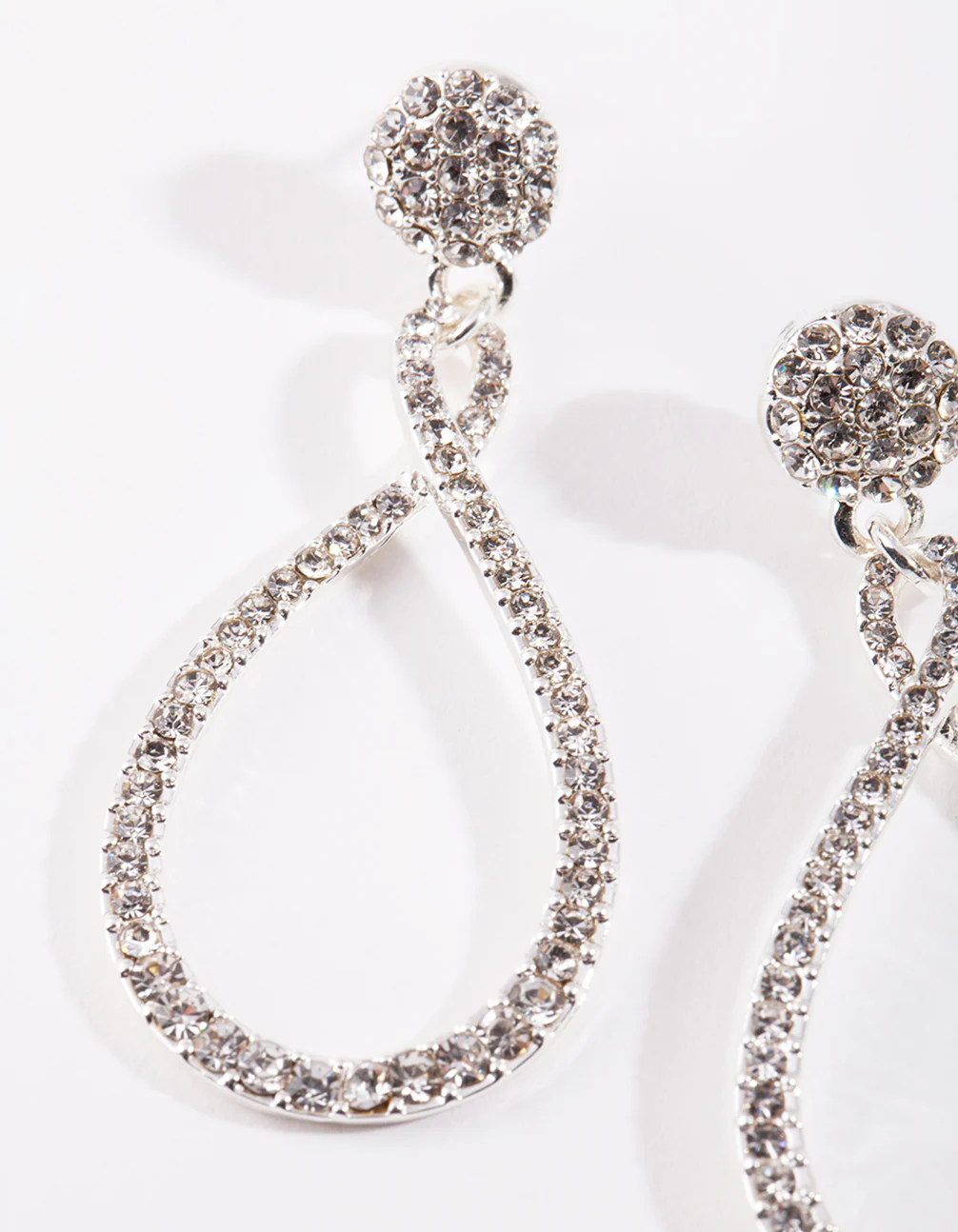 Silver Twist Teardrop Earrings - Image 2