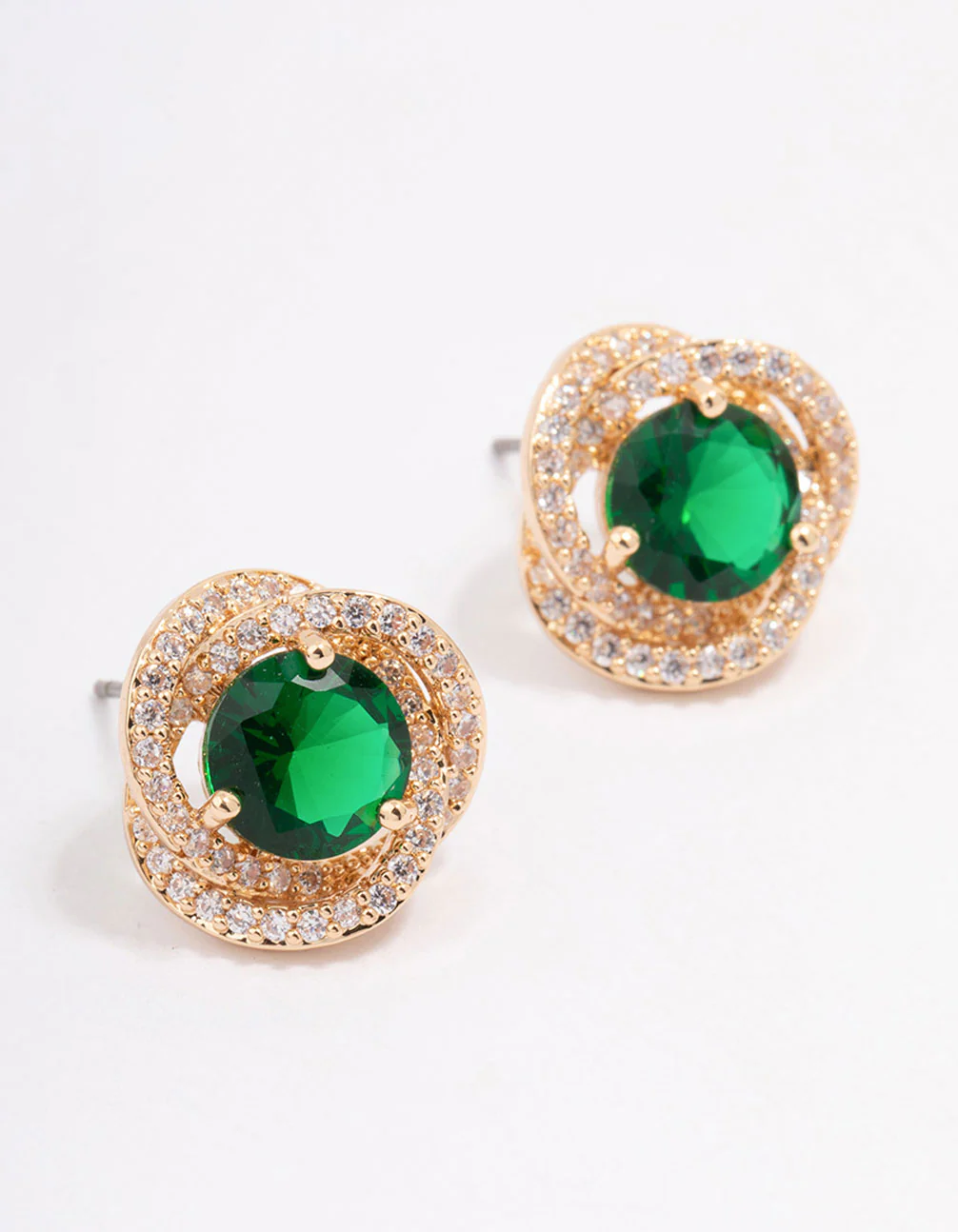 Double weave Gold Halo Earrings