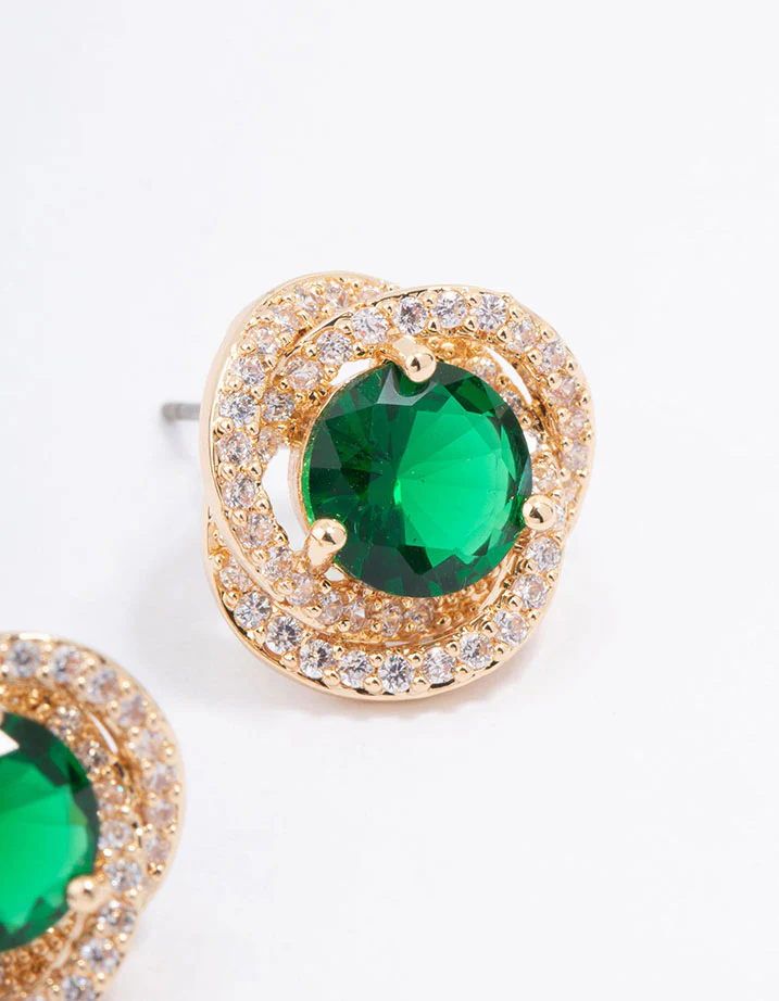 Double weave Gold Halo Earrings - Image 2