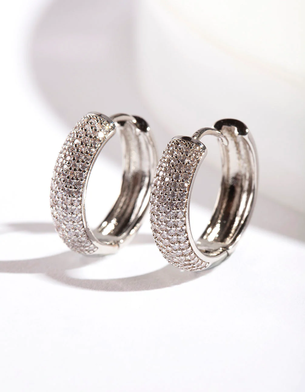 Silver Wide Hoop Earrings - Image 2