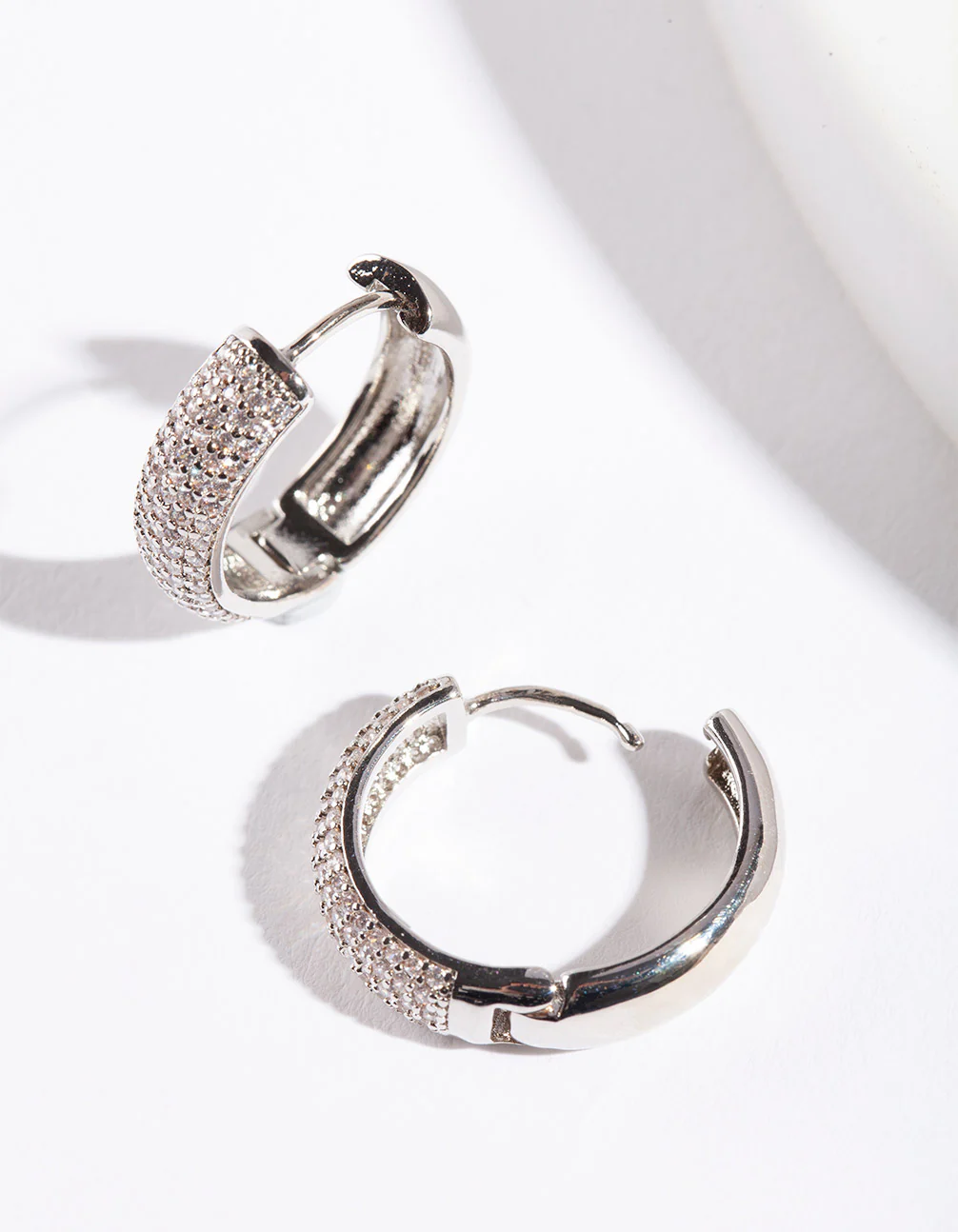 Silver Wide Hoop Earrings - Image 3