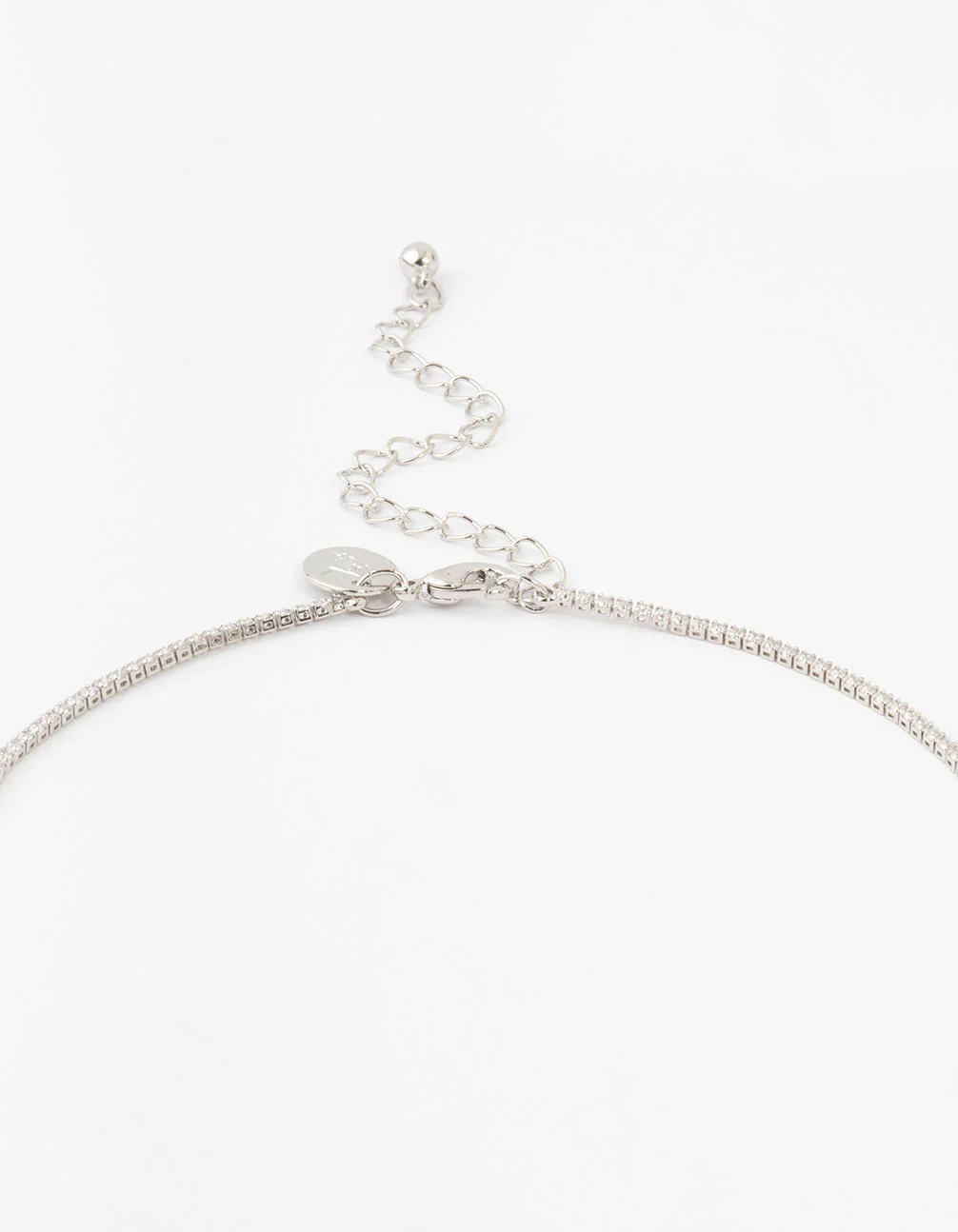 Silver Emerald Cubic Zirconia Lariat Necklace - Image 3