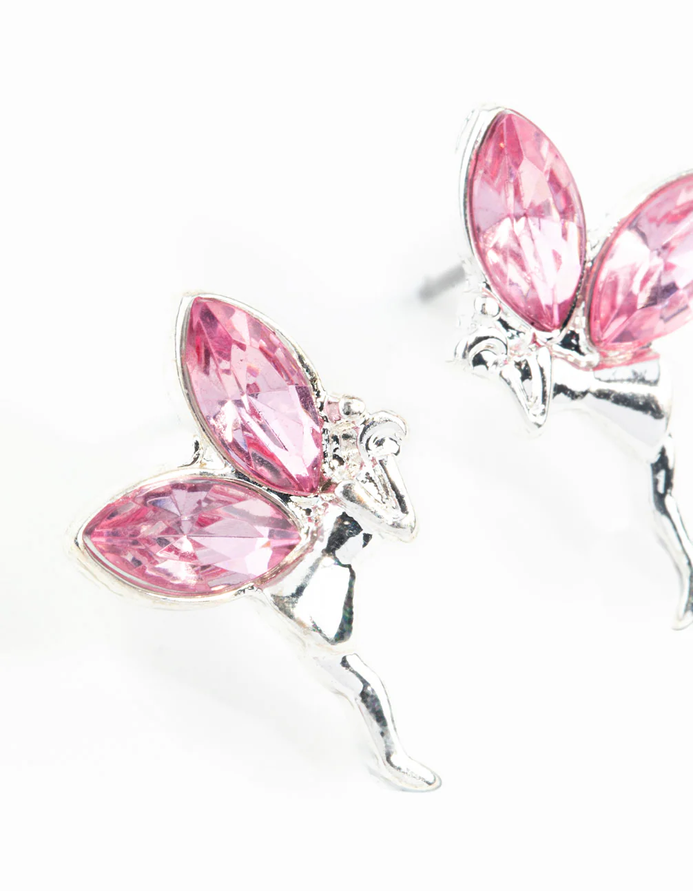 Silver Metal Fairy Stud Earrings - Image 2