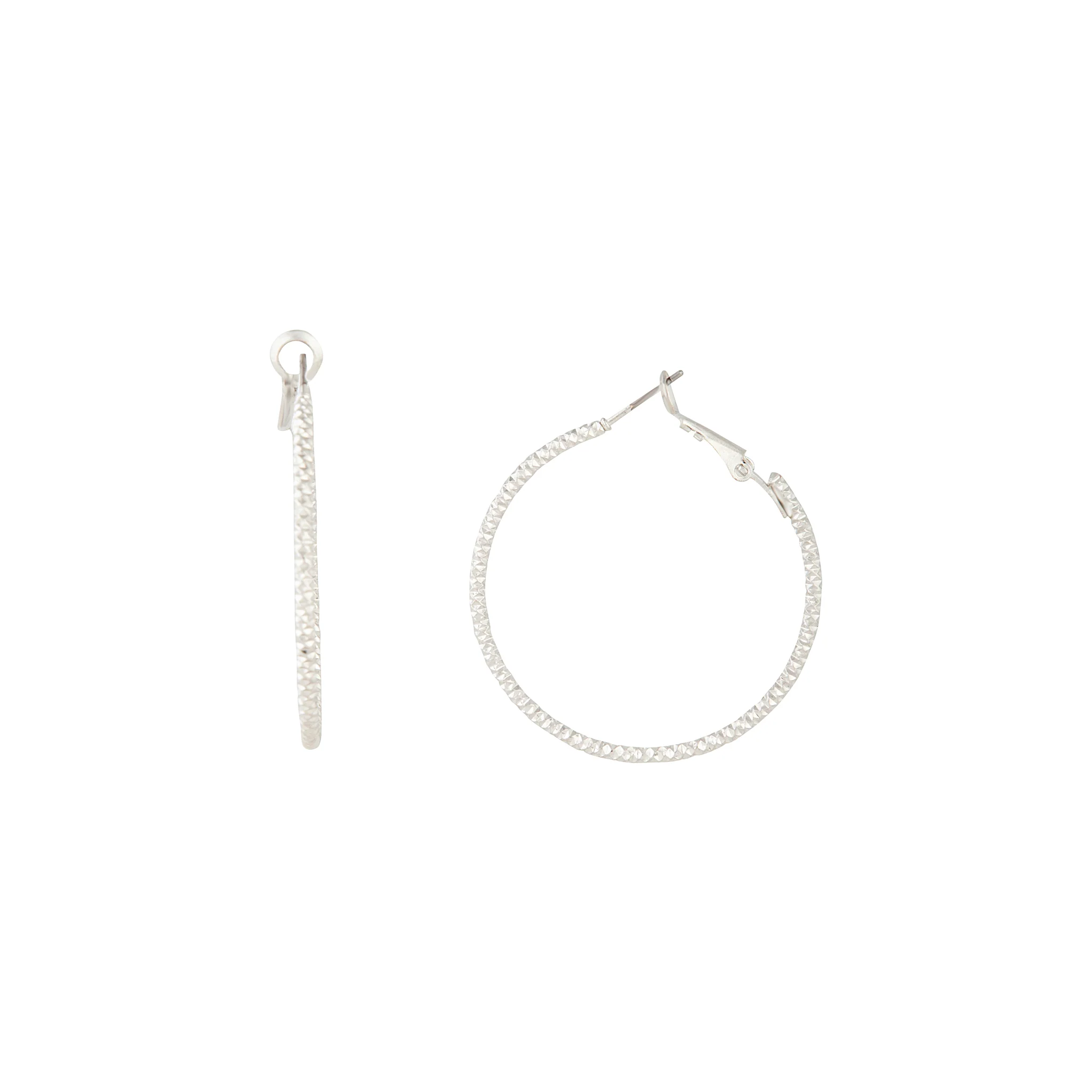 Classic Silver Round Hoop Earrings