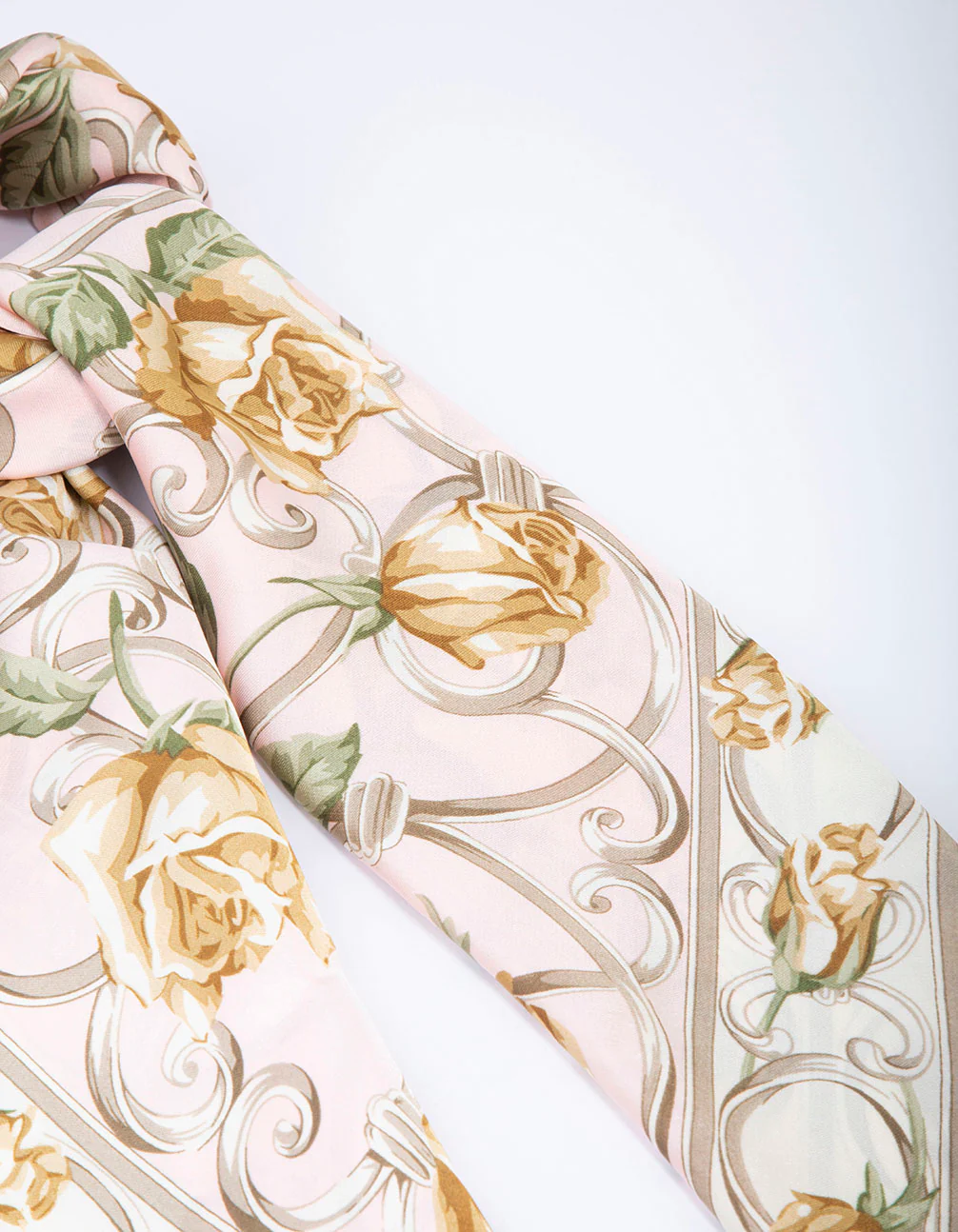 Fabric Floral Chain Printed Scarf - Image 3