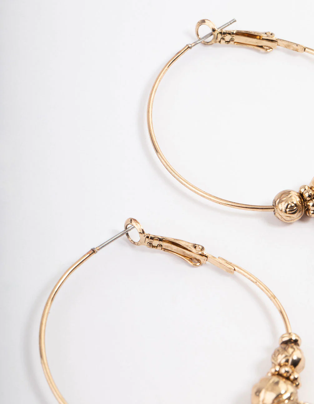 Antique Gold Pearl Hoop Jhumka Earrings - Image 3
