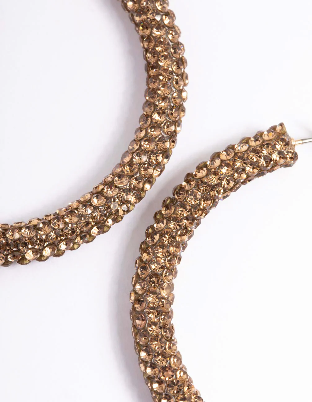 Gold Diamante 40mm Crystal Hoop Earrings - Image 5