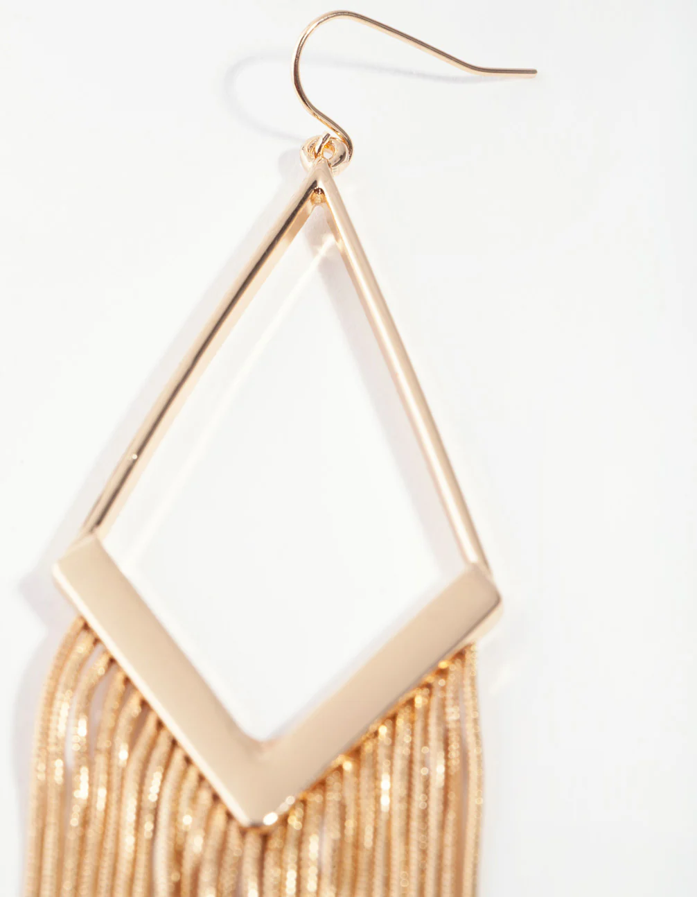 Gold Diamond Shaped Snakechain Earrings - Image 2