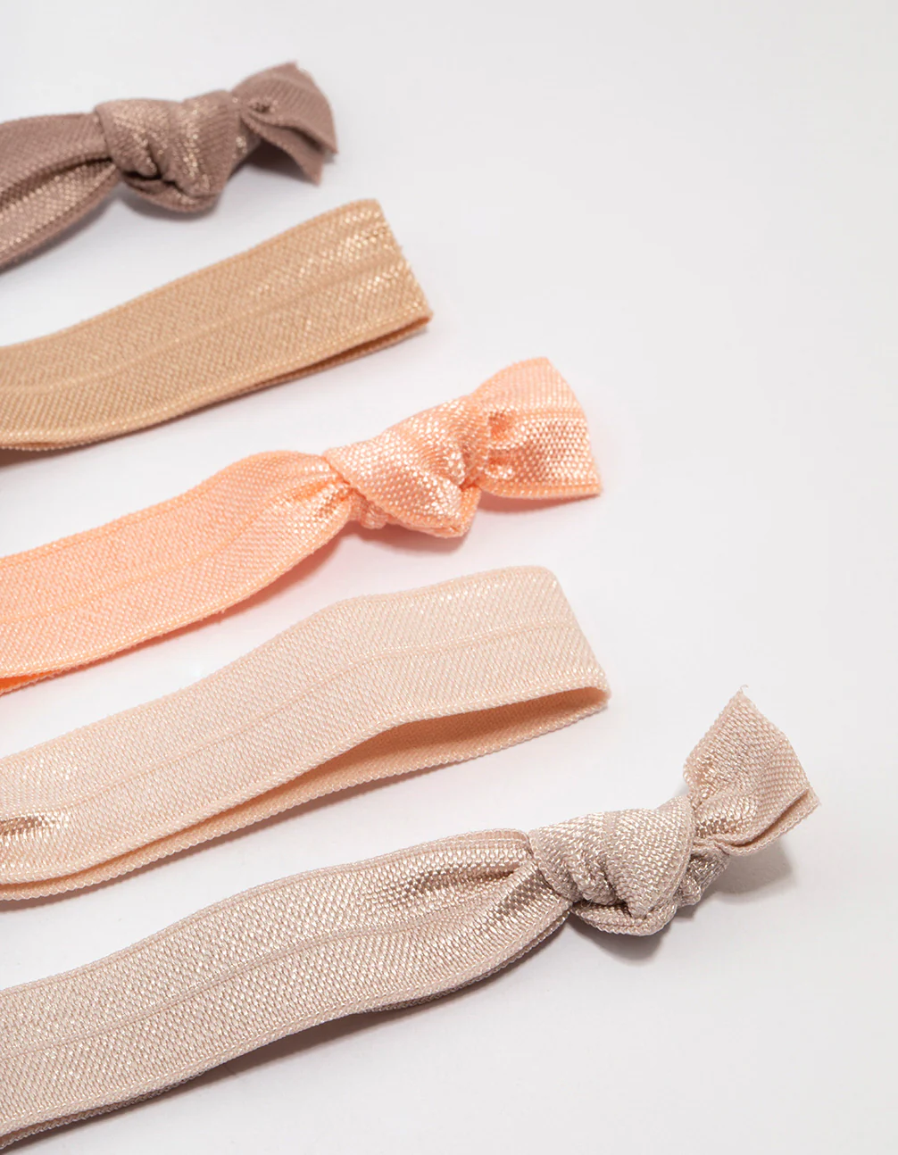 Flat Knitted Fabric Hair Ties 5-Pack - Image 3