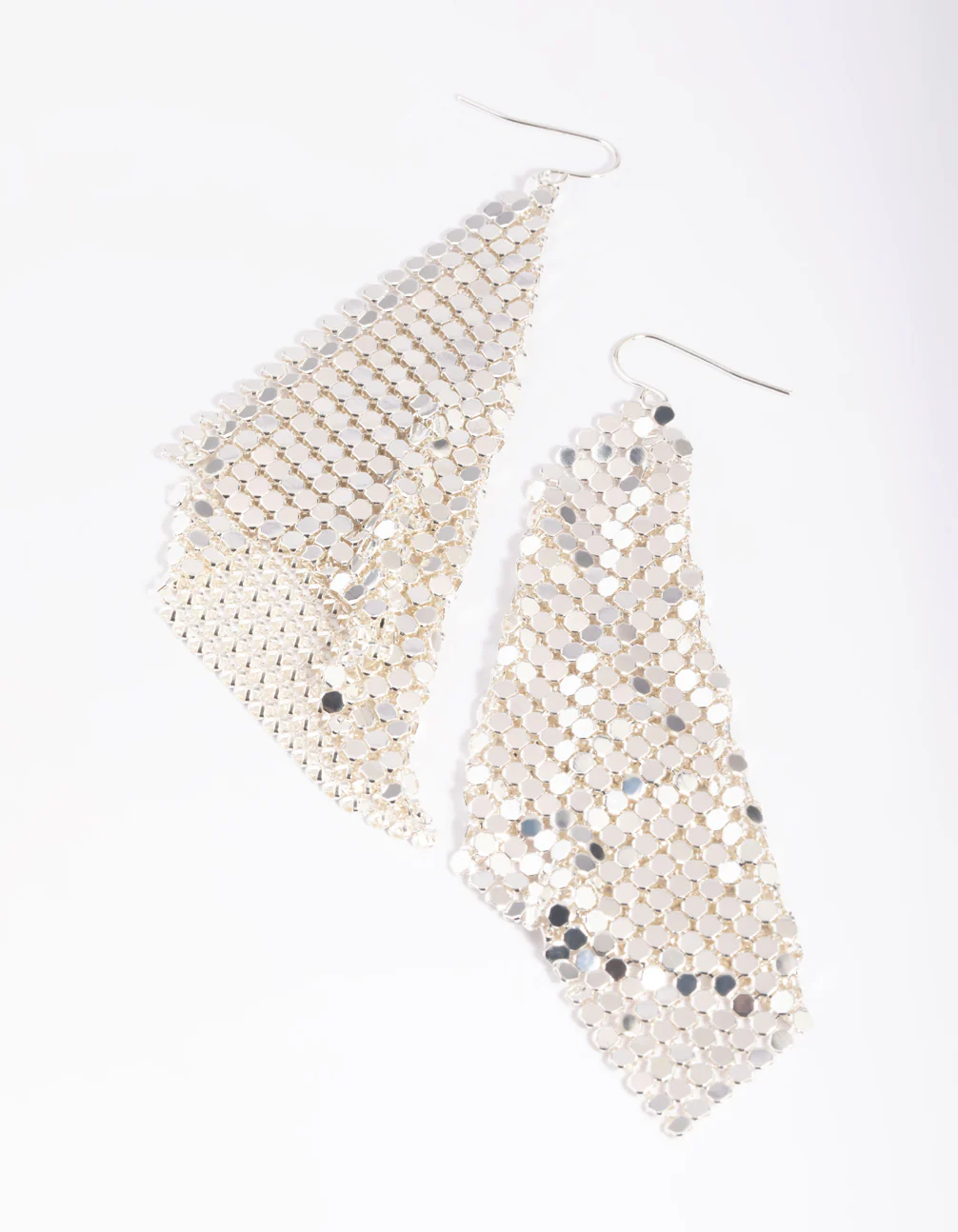 Silver Chain Mail Drop Earrings