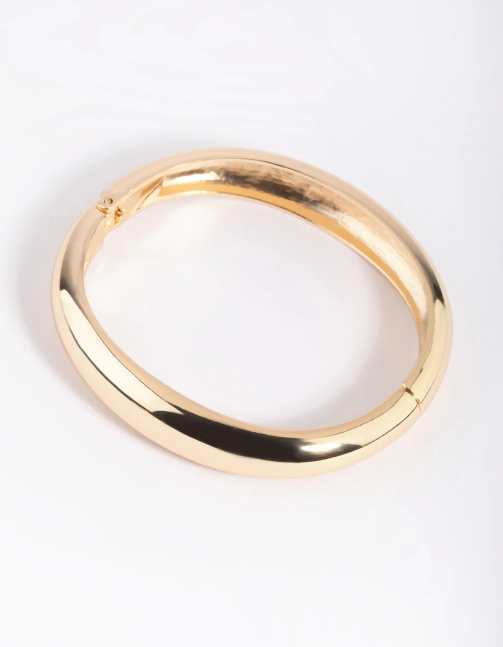 Gold Rounded Hinge Cuff Bracelet - Image 4