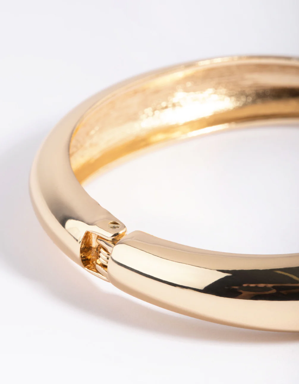 Gold Rounded Hinge Cuff Bracelet - Image 5
