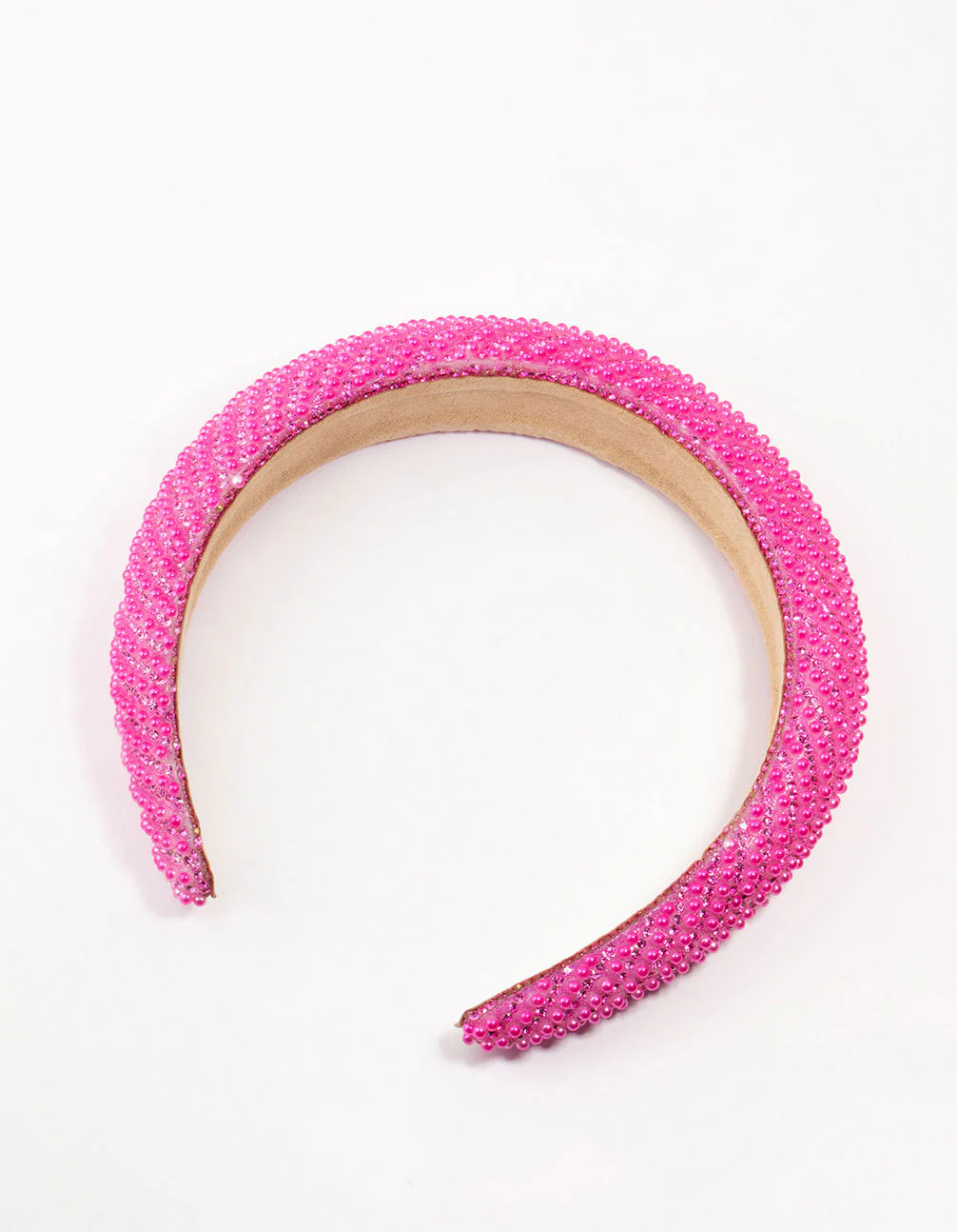 Fuchsia Diagonal Diamante  Mixed Metals Headband - Image 3
