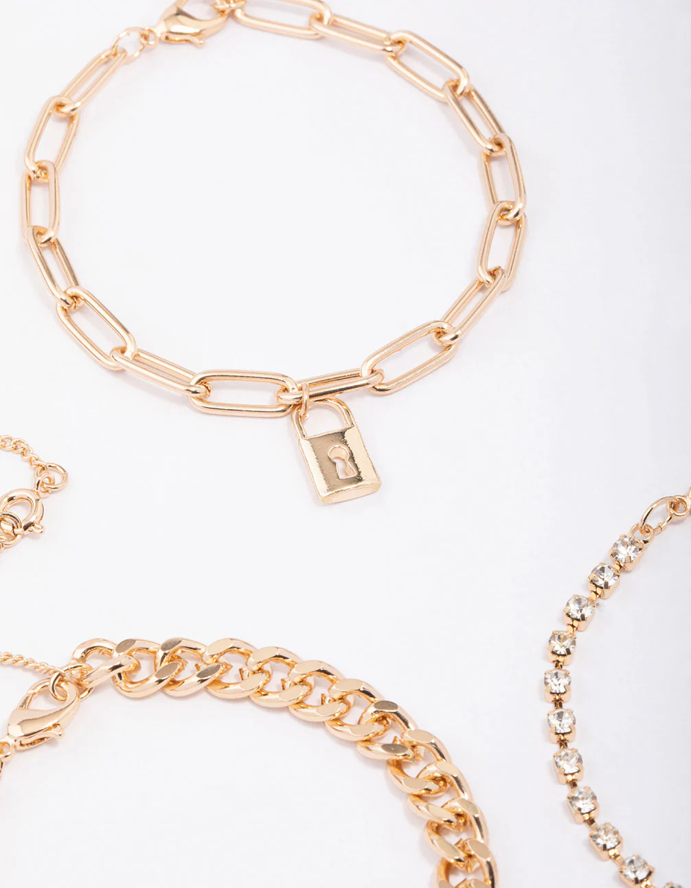 Gold Diamante Locket Anklet & Bracelet - Image 2