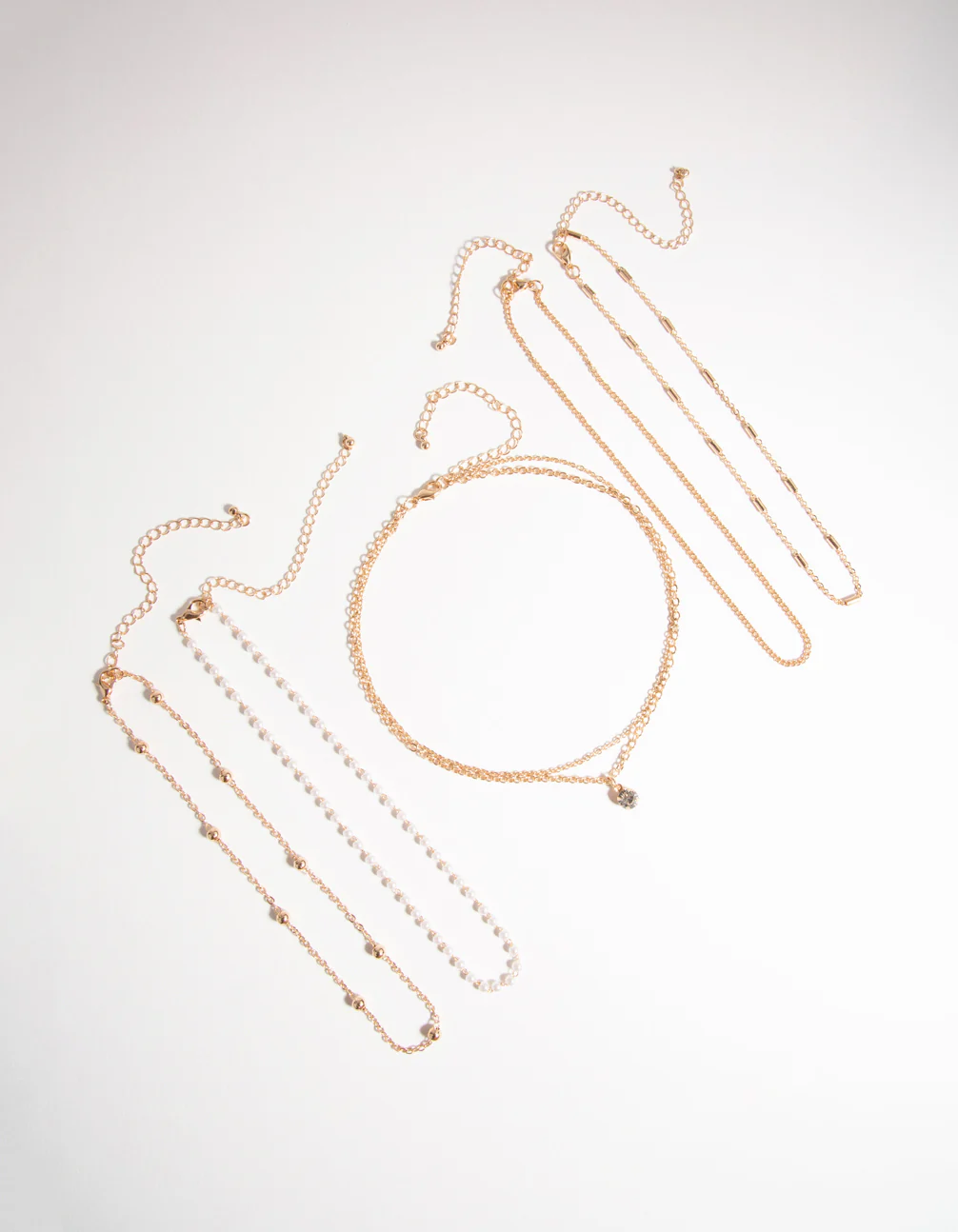Gold Diamante & Pearl Choker 6-Pack - Image 2