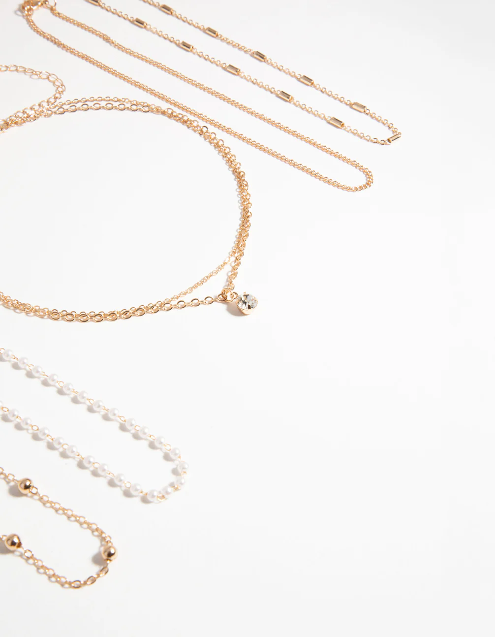 Gold Diamante & Pearl Choker 6-Pack - Image 3