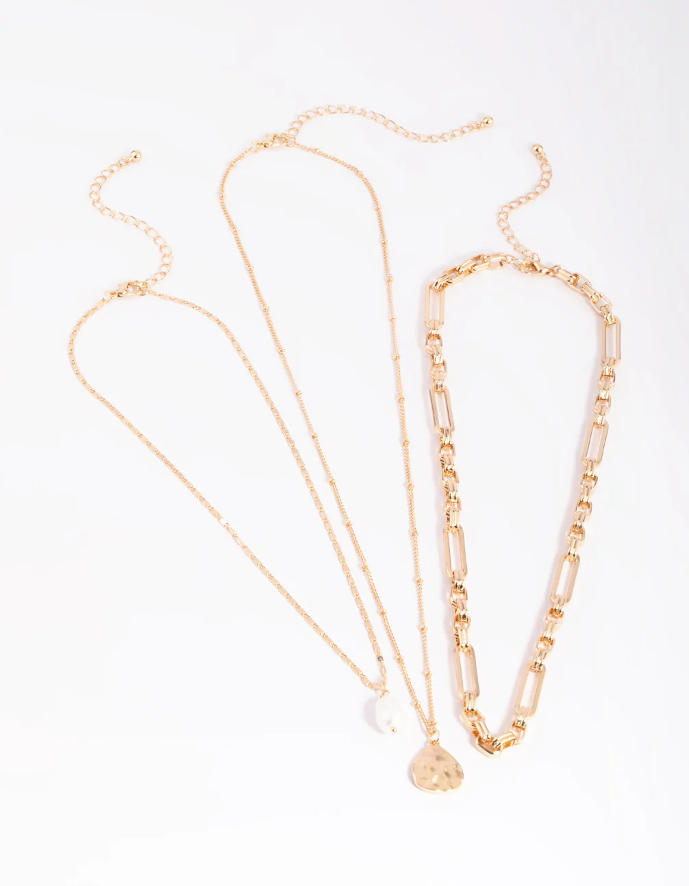 Gold Pearl & Coin Layered Necklace - Image 4