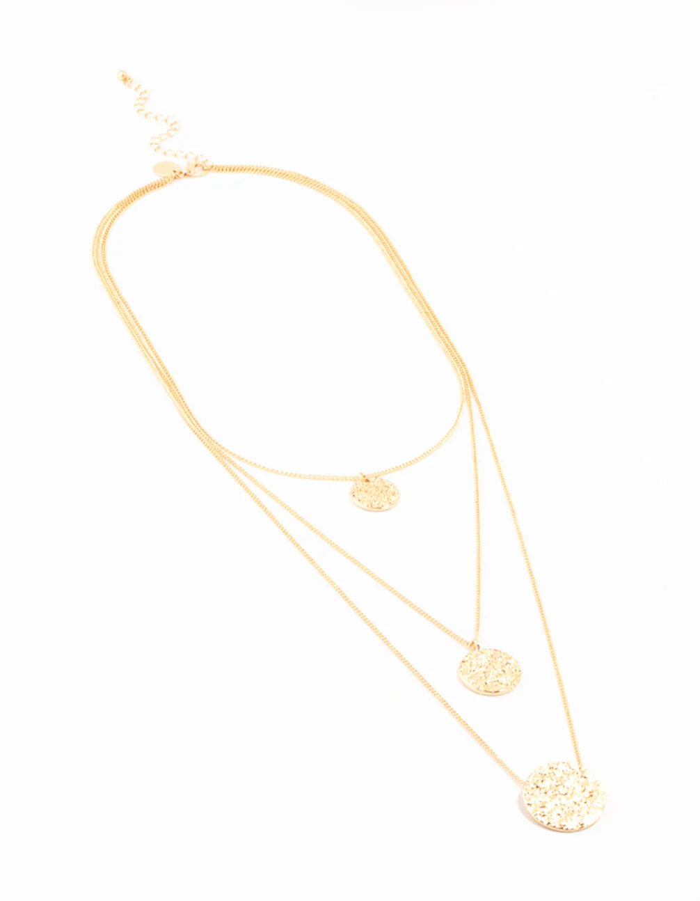 Gold 3 Row Coin Necklace - Image 2