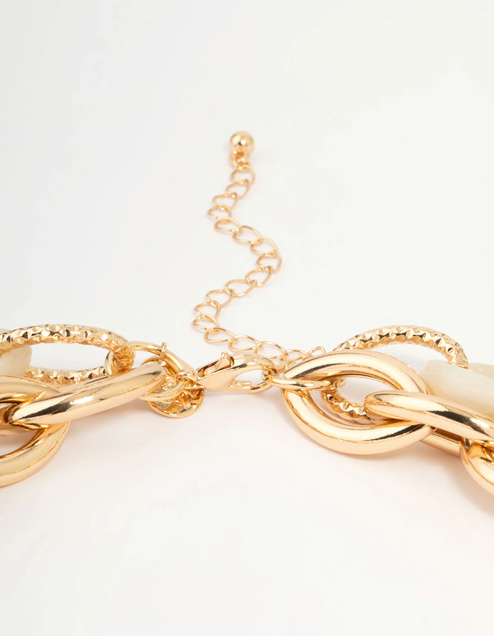 Gold & Acrylic Layered Chain Necklace - Image 3