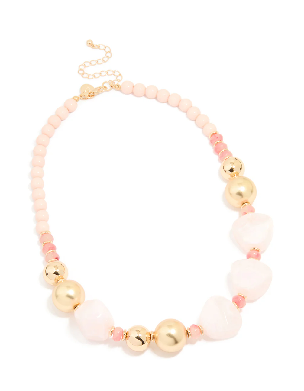 Gold Acrylic Multi Beaded Necklace - Image 2