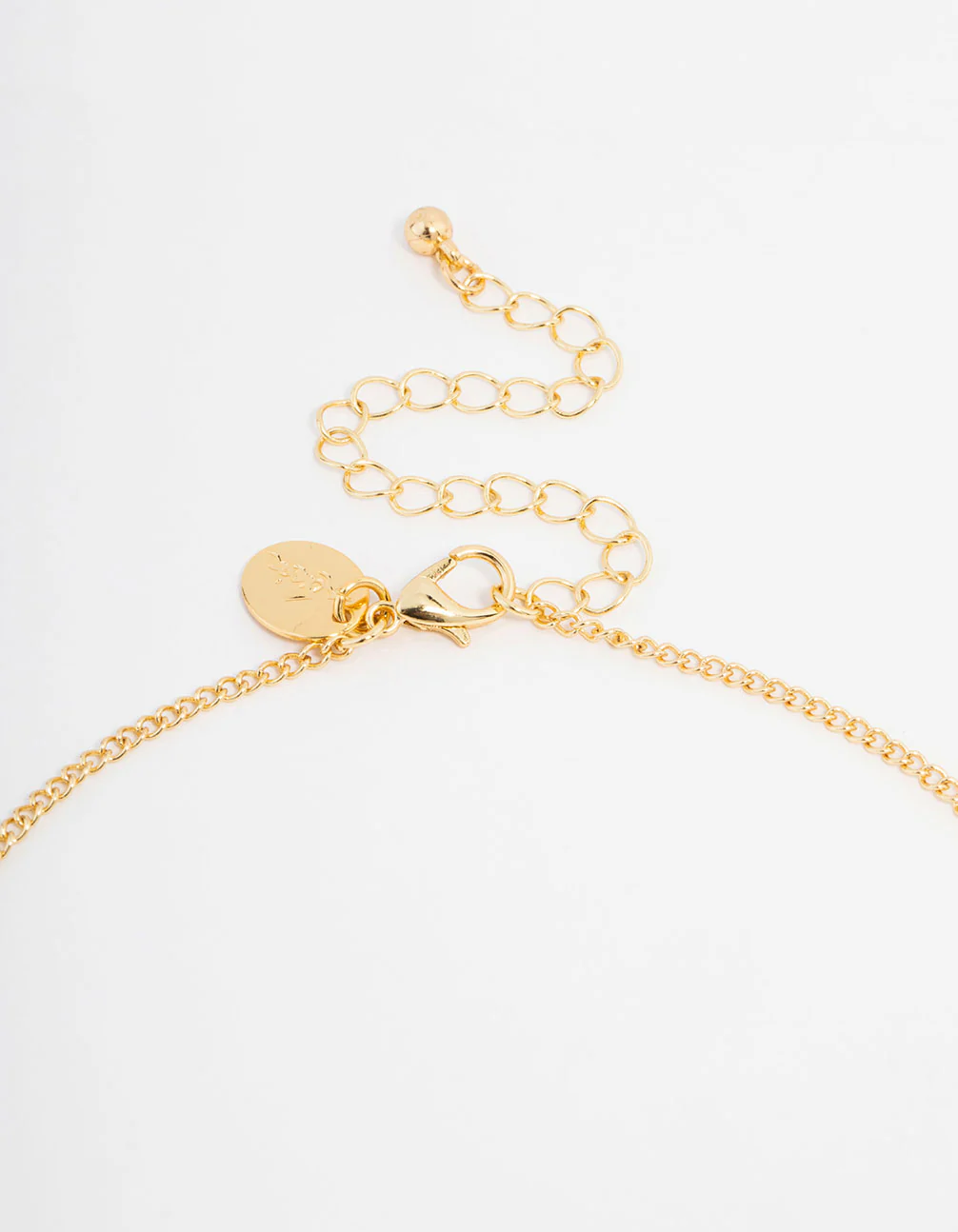 Gold Plated Acrylic Pearl Cross Necklace - Image 3