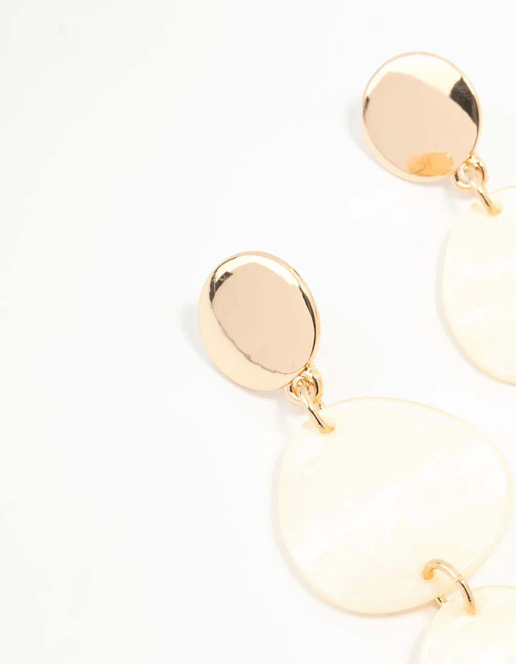 Gold Acrylic Teardrop Earrings - Image 4