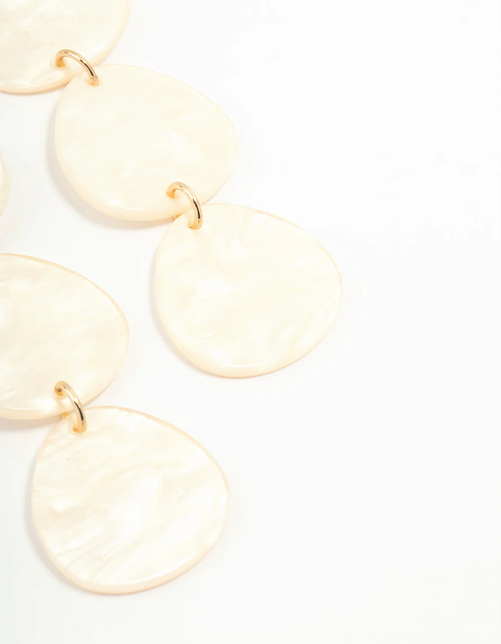 Gold Acrylic Teardrop Earrings - Image 5