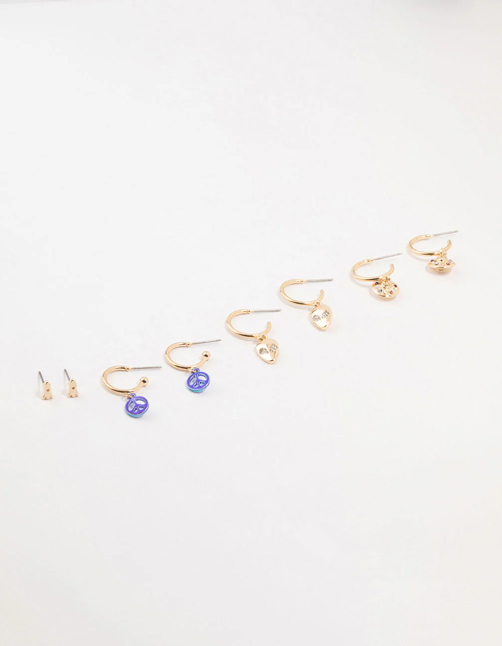 Gold Alien Spacer Earrings 4-Pack