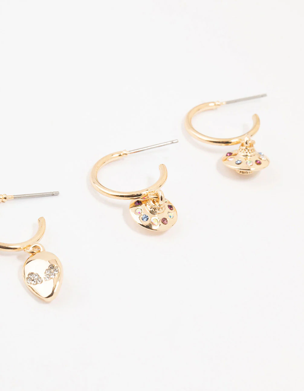 Gold Alien Spacer Earrings 4-Pack - Image 3