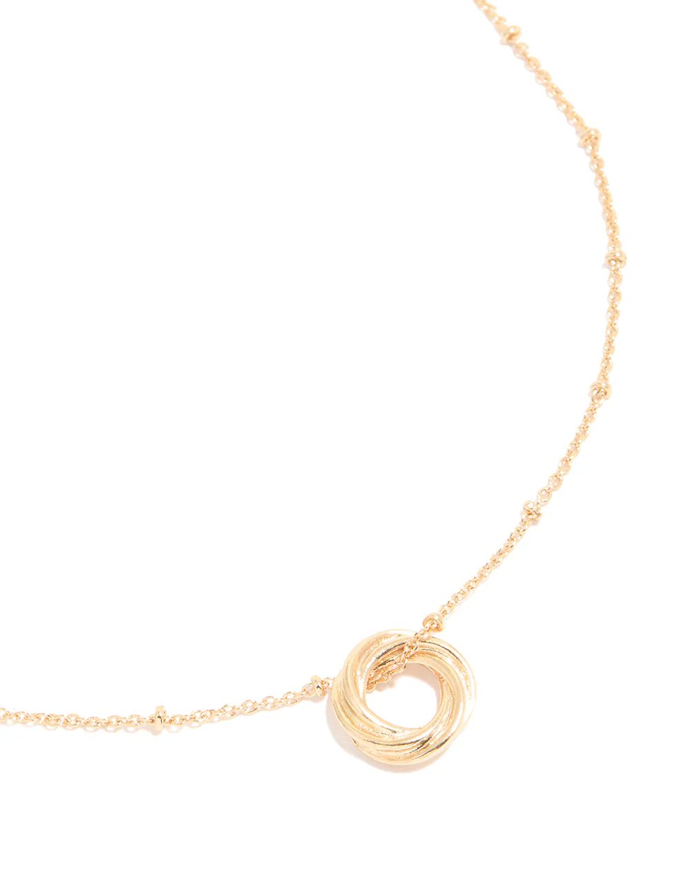 Gold Ball Chain O Ring Necklace - Image 2
