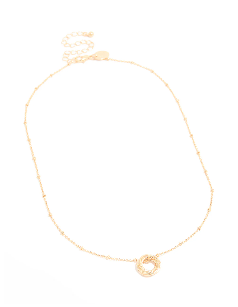 Gold Ball Chain O Ring Necklace - Image 4