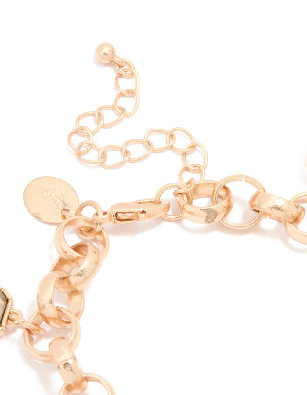 Gold Beaded & Heart Charm Bracelet - Image 3
