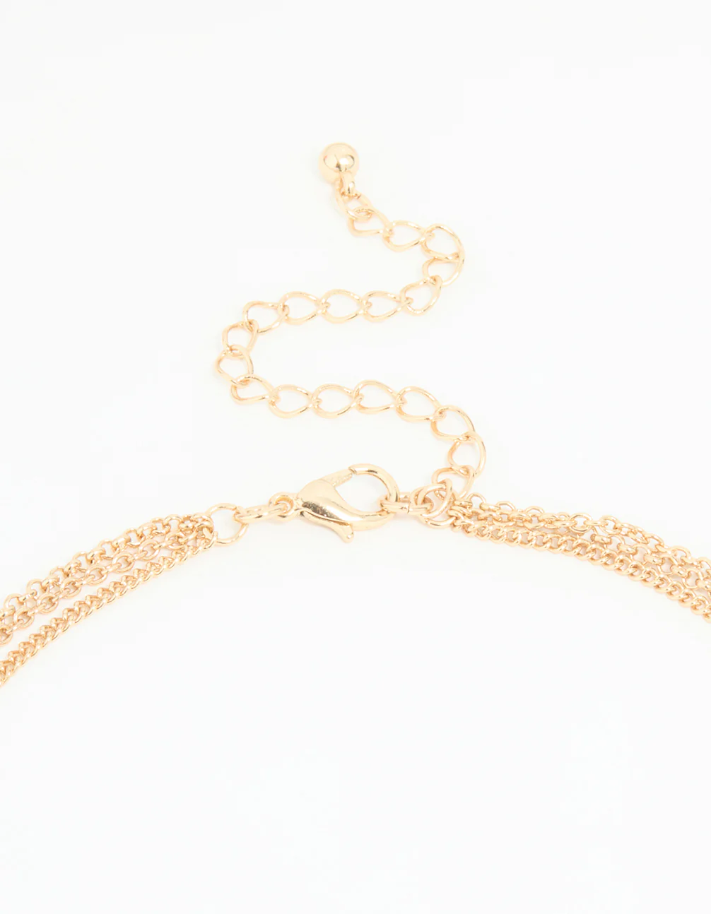 Gold Beaded Tassel Layered Necklace - Image 3