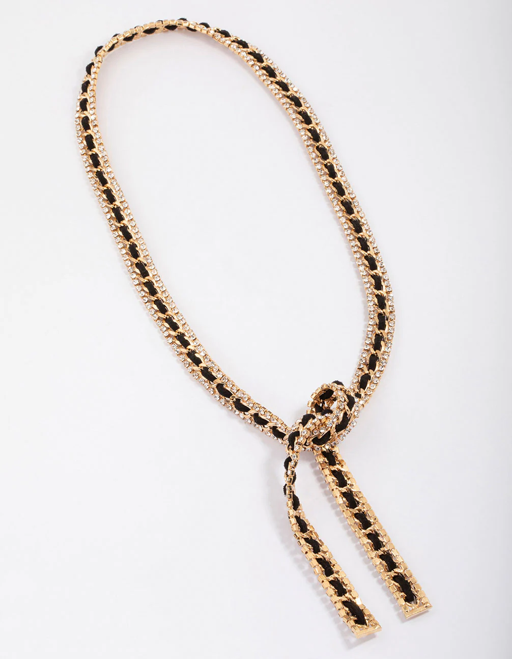 Gold & Black Leather Wrap Necklace - Image 2