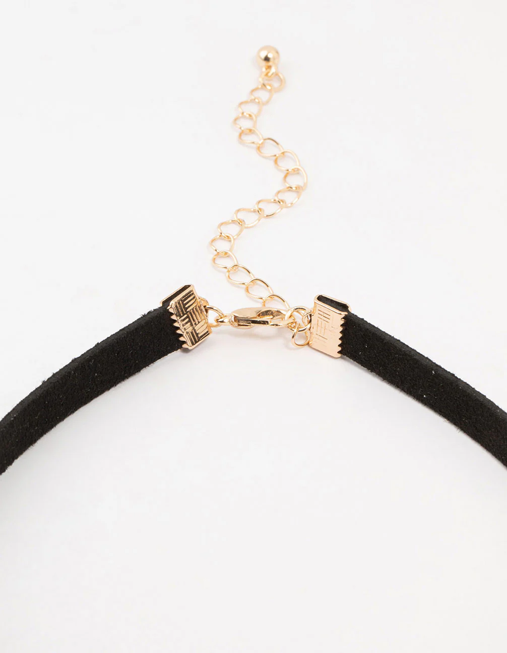 Gold & Black Pave Diamante Heart Choker - Image 3