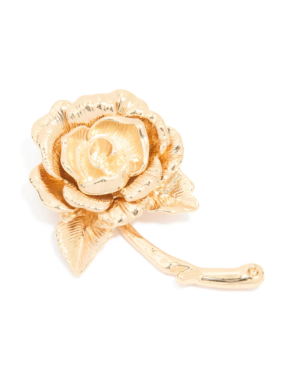 Gold Blooming Rose Brooch