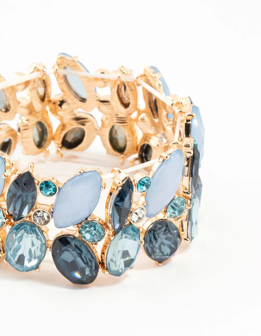 Gold Blue Cluster Bracelet - Image 2