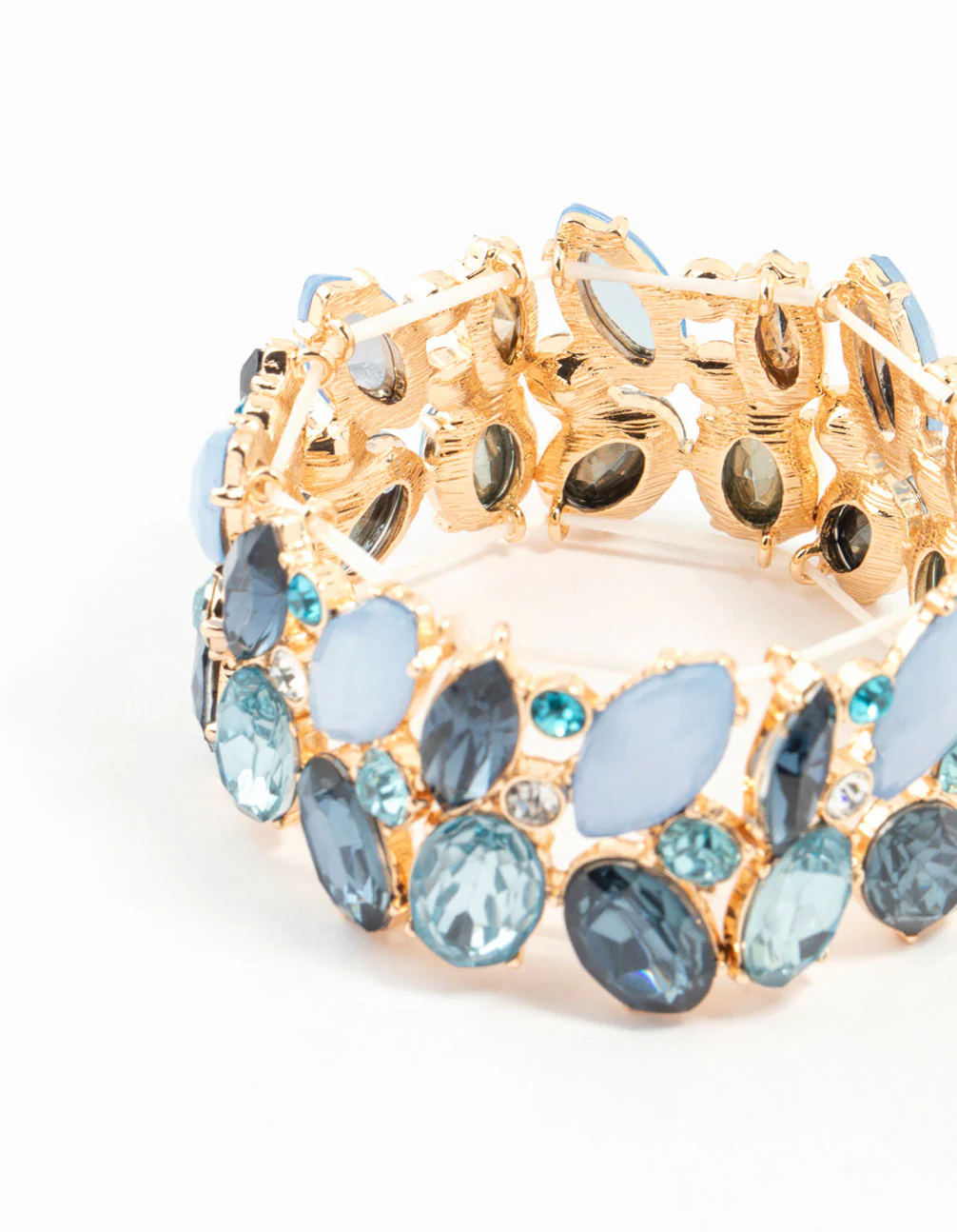 Gold Blue Cluster Bracelet - Image 3